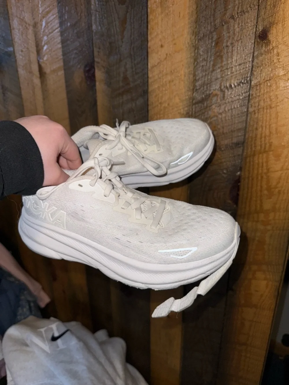 Hoka Women's Cream/White Lightweight Running Sneakers - Picture 1 of 3